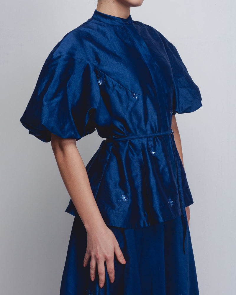 Lara Top - Indigo cotton Buy Lara Top - Indigo from C&W | Tops And Shirts for Women by Leh Studios for women in Singapore