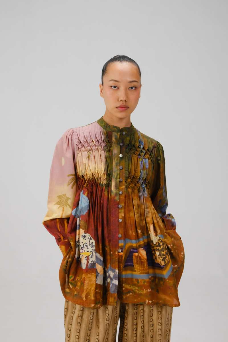 LENI TOP-Lakeside silk by CORD for women in Singapore
