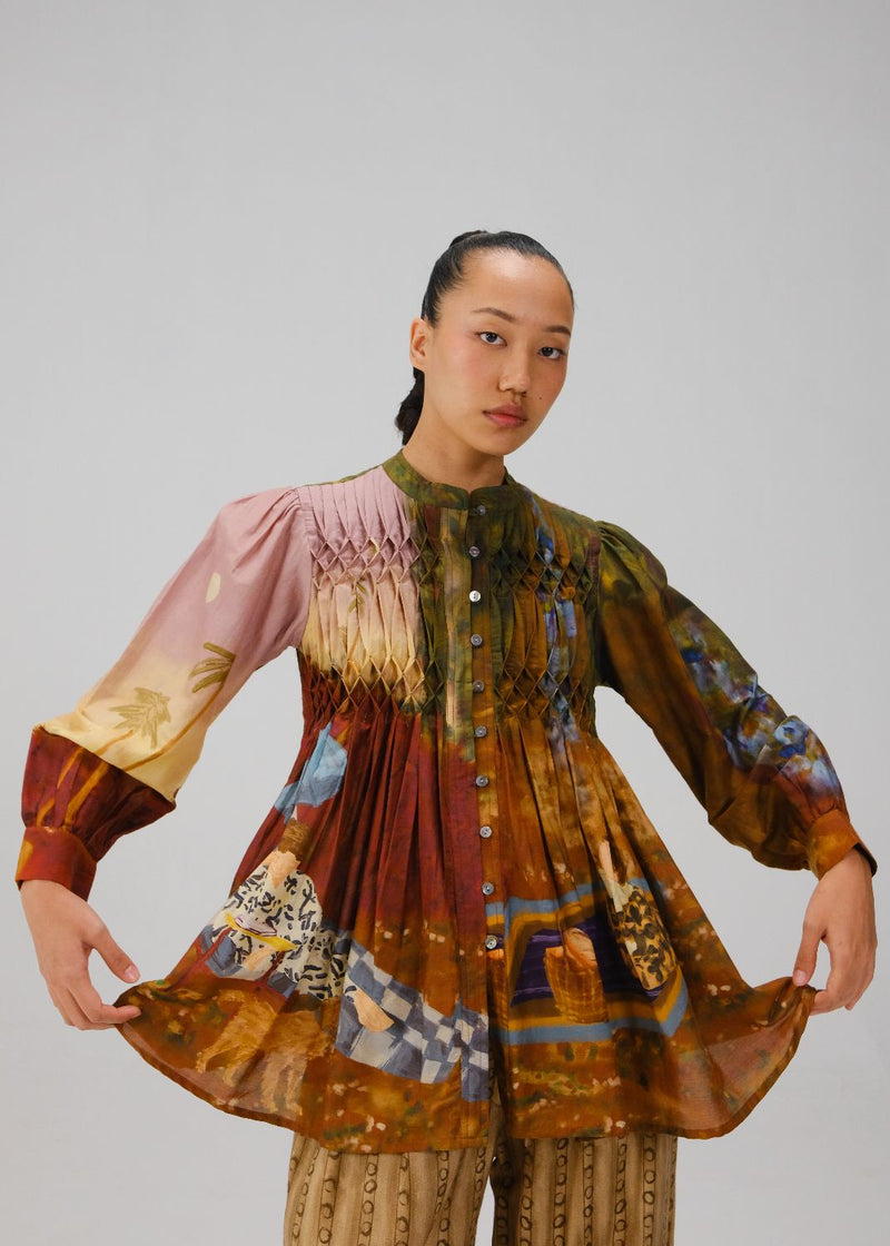 LENI TOP-Lakeside silk by CORD for women in Singapore