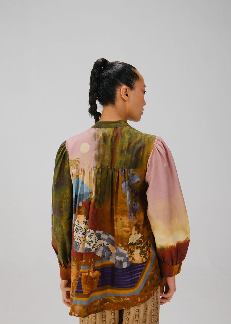 LENI TOP-Lakeside silk by CORD for women in Singapore