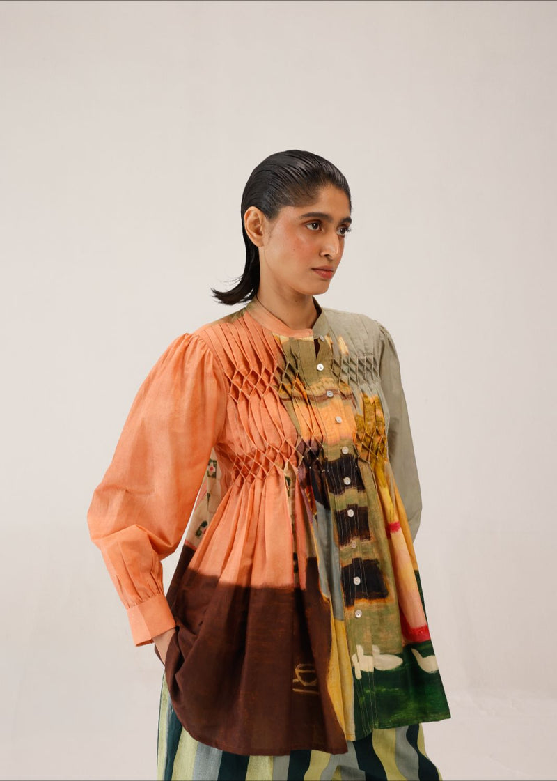 LENI TOP - MORNING COFFEE cotton by CORD for women in Singapore