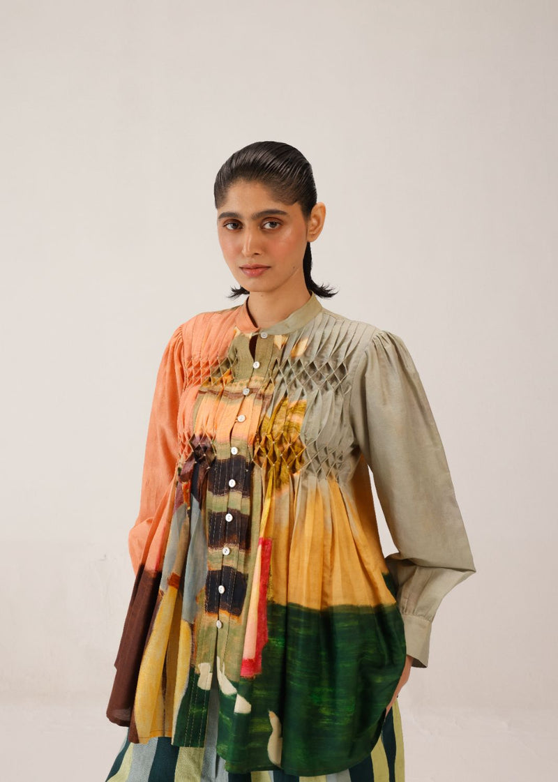LENI TOP - MORNING COFFEE cotton by CORD for women in Singapore