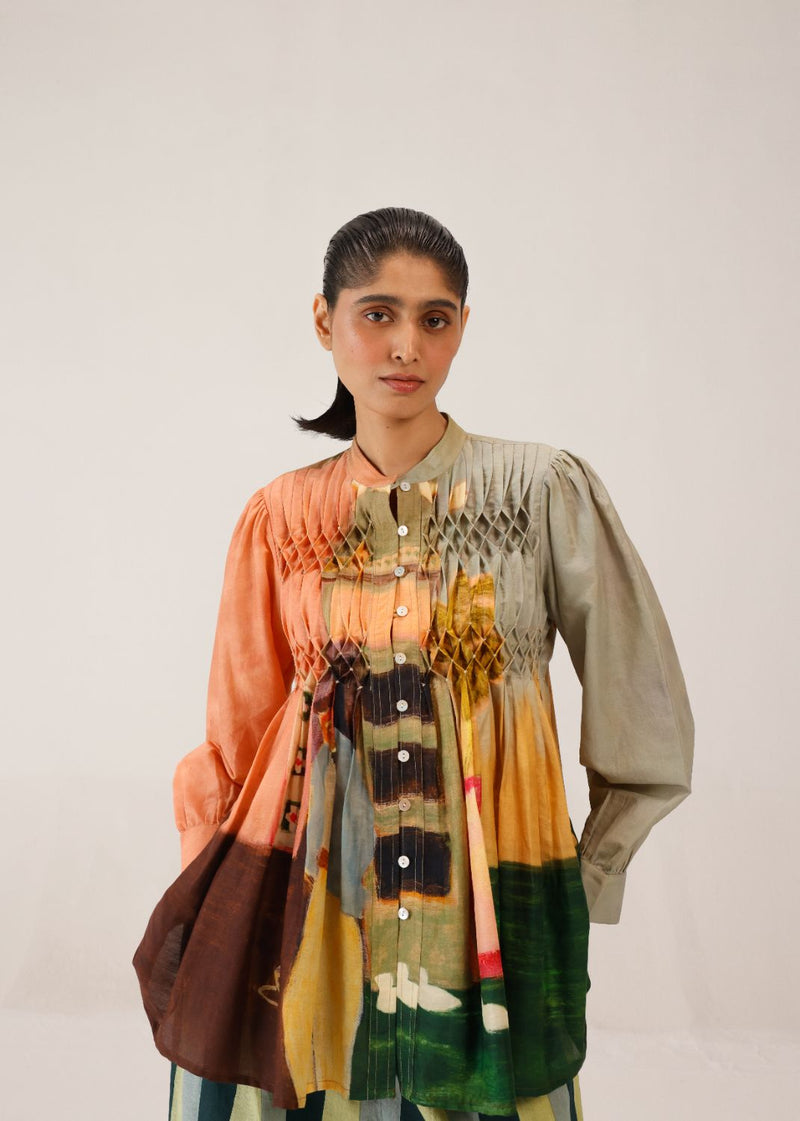 LENI TOP - MORNING COFFEE cotton by CORD for women in Singapore