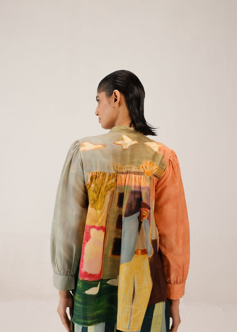 LENI TOP - MORNING COFFEE cotton by CORD for women in Singapore