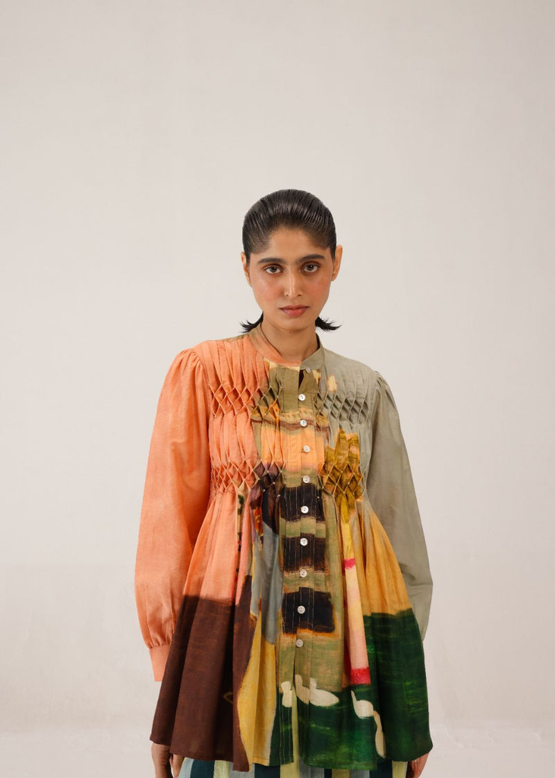 LENI TOP - MORNING COFFEE cotton by CORD for women in Singapore