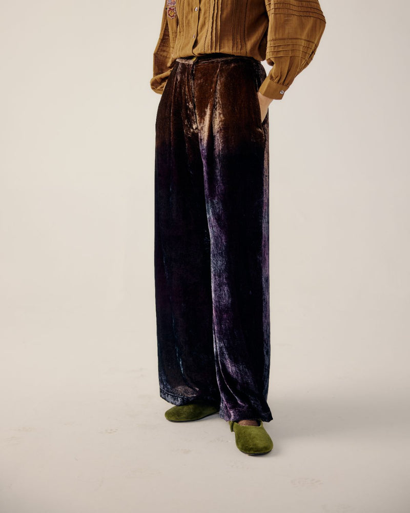 LOUNGE PANTS-Brown Purple Ombre by CORD for women in Singapore