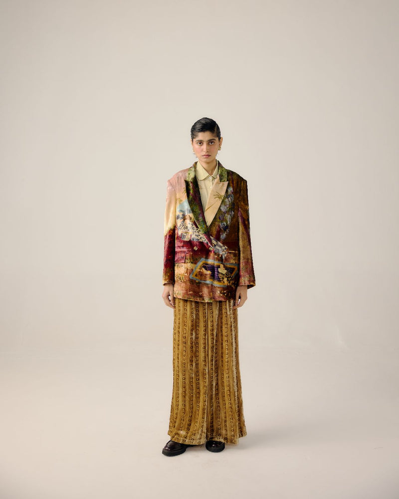 LOUNGE PANTS-Mustard Stripes by CORD for women in Singapore