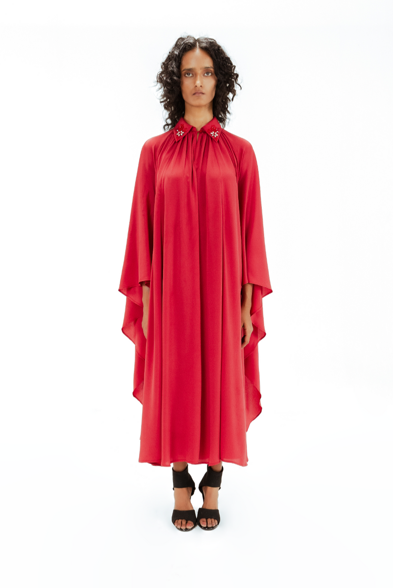 Alara Embellished Crepe Dress Buy Alara Embellished Crepe Dress from C&W | Dresses for Women by Leh Studios in red color for women in Singapore
