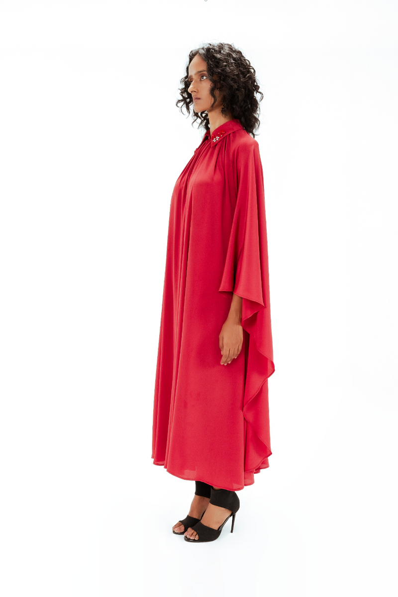 Alara Embellished Crepe Dress Buy Alara Embellished Crepe Dress from C&W | Dresses for Women by Leh Studios in red color for women in Singapore