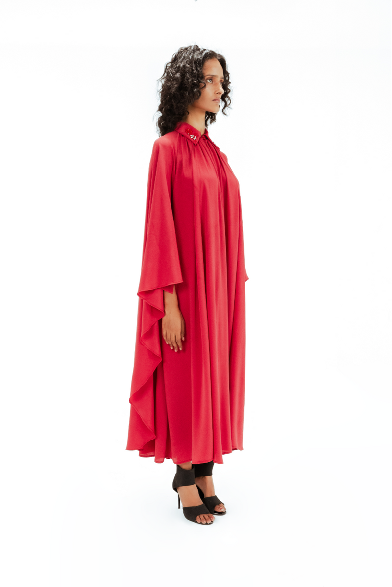 Alara Embellished Crepe Dress Buy Alara Embellished Crepe Dress from C&W | Dresses for Women by Leh Studios in red color for women in Singapore