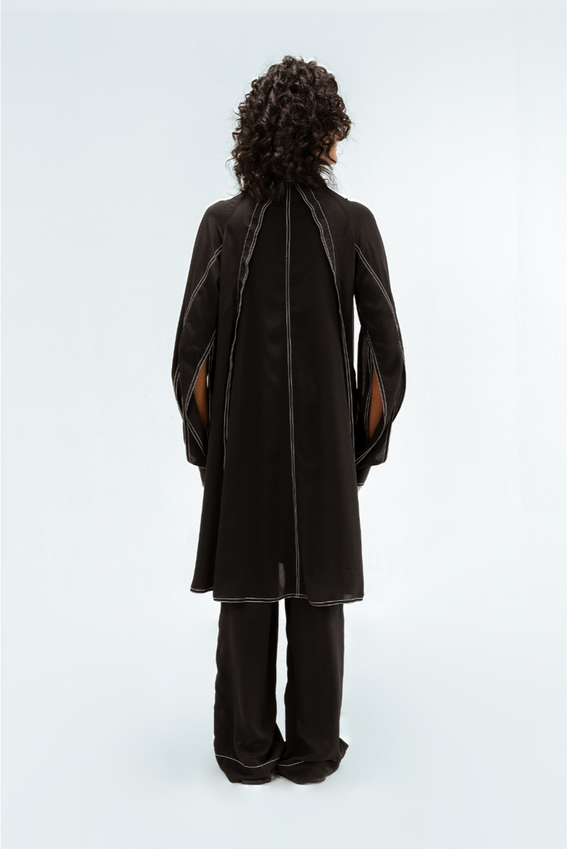 Caris Crepe Top & Pant Set Buy Caris Crepe Top & Pant Set from C&W | Co-Ord Sets for Women by Leh Studios in black color for women in Singapore