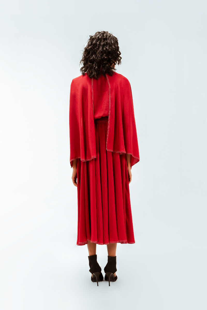 Selma Crepe Dress Buy Selma Crepe Dress from C&W | Dresses for Women by Leh Studios in red color for women in Singapore