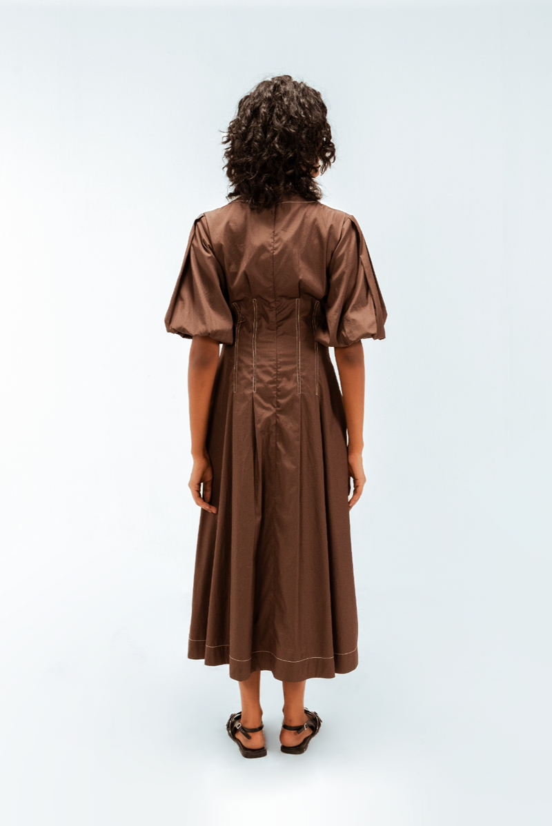 Uma Dress 100% cotton Buy Uma Dress from C&W | Dresses for Women by Leh Studios in brown color for women in Singapore
