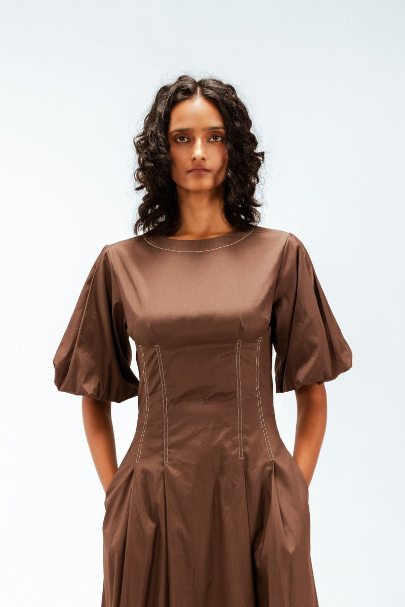 Uma Dress 100% cotton Buy Uma Dress from C&W | Dresses for Women by Leh Studios in brown color for women in Singapore