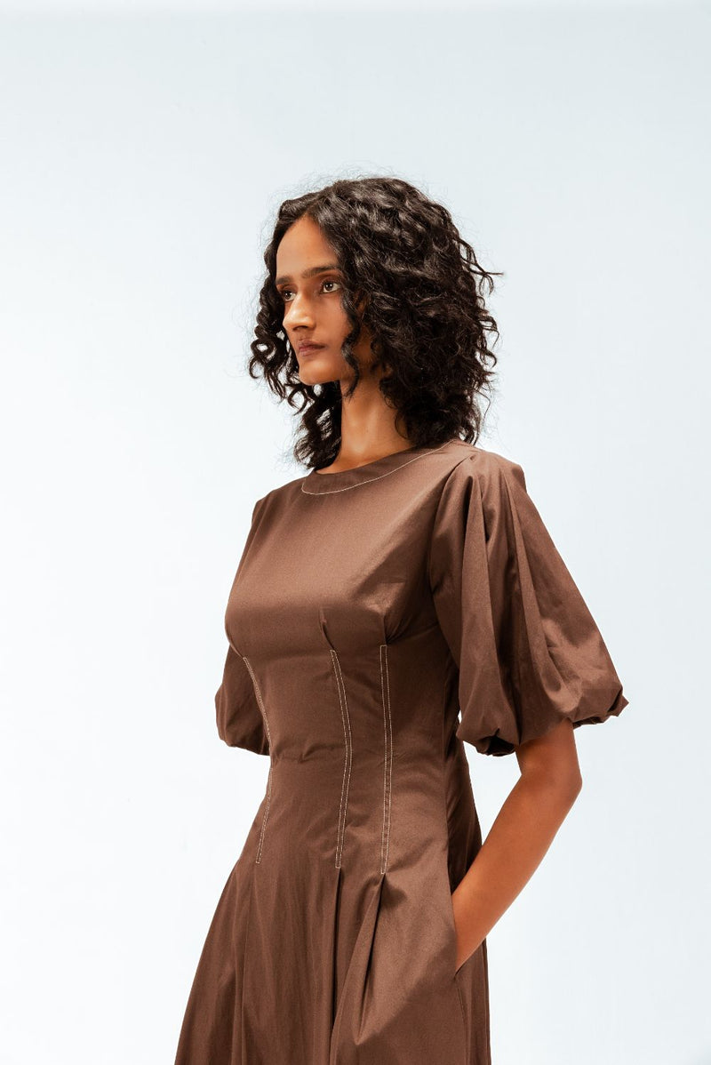 Uma Dress 100% cotton Buy Uma Dress from C&W | Dresses for Women by Leh Studios in brown color for women in Singapore
