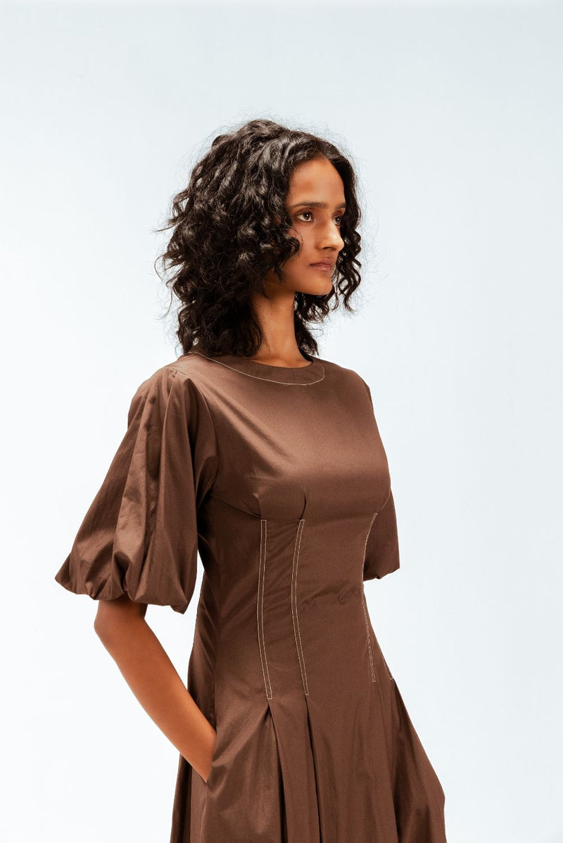 Uma Dress 100% cotton Buy Uma Dress from C&W | Dresses for Women by Leh Studios in brown color for women in Singapore