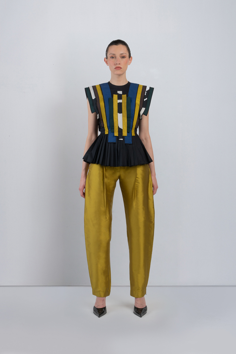 LYME BARREL PANTS - Lime Yellow pant/trouser by Leh Studios in lime yellow for women in Singapore