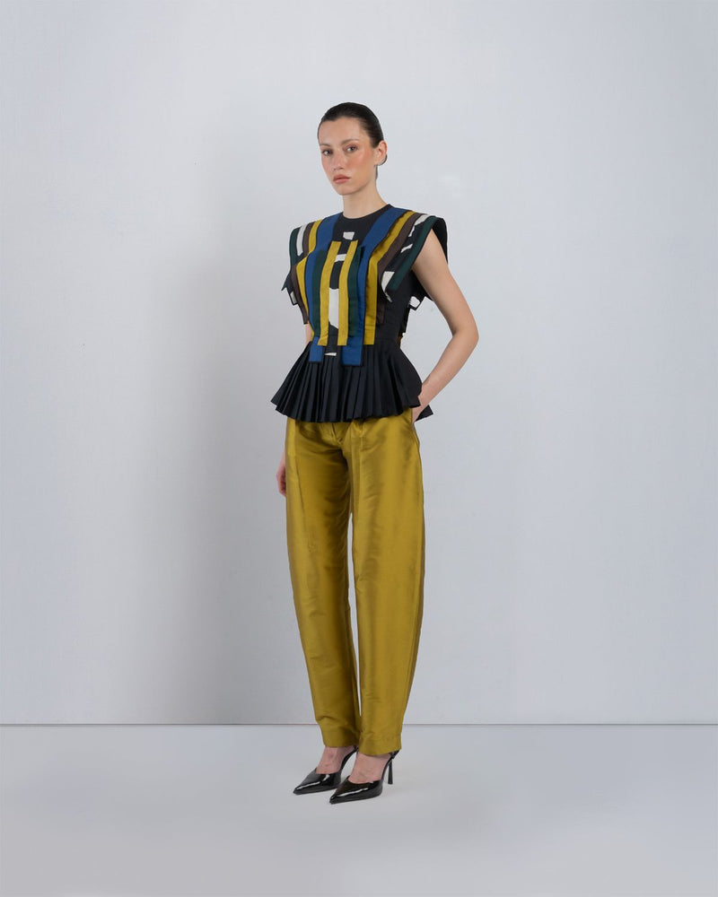 LYME BARREL PANTS - Lime Yellow pant/trouser by Leh Studios in lime yellow for women in Singapore