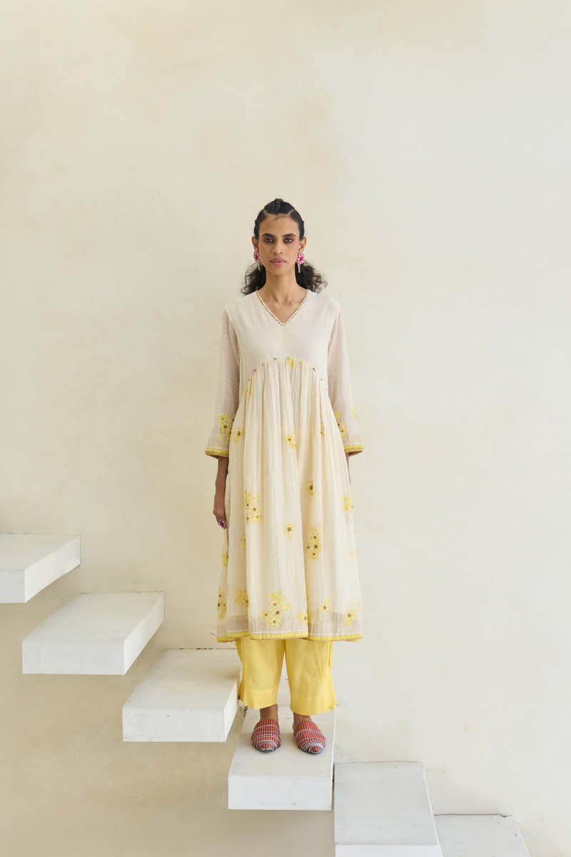 Lake Kurta cotton by SWATTI KAPOOR in white color for women in Singapore