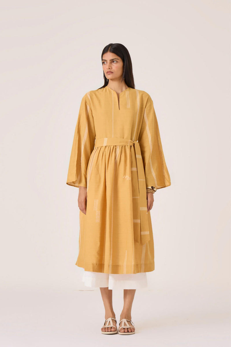Lakmal Yellow Handwoven Set cotton by The Summer House in yellow color for women in Singapore