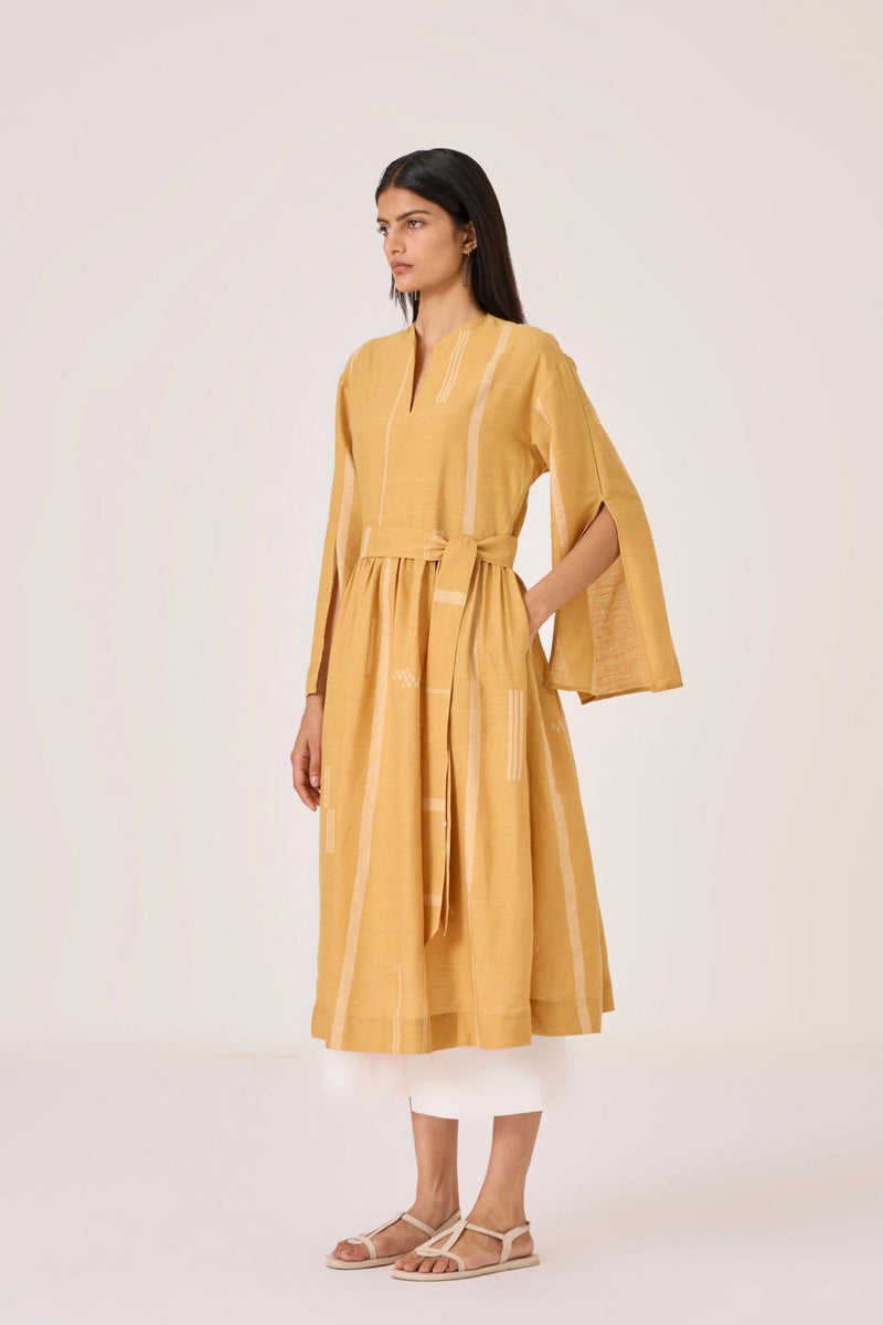 Lakmal Yellow Handwoven Set cotton by The Summer House in yellow color for women in Singapore