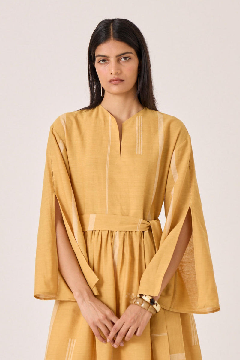 Lakmal Yellow Handwoven Set cotton by The Summer House in yellow color for women in Singapore