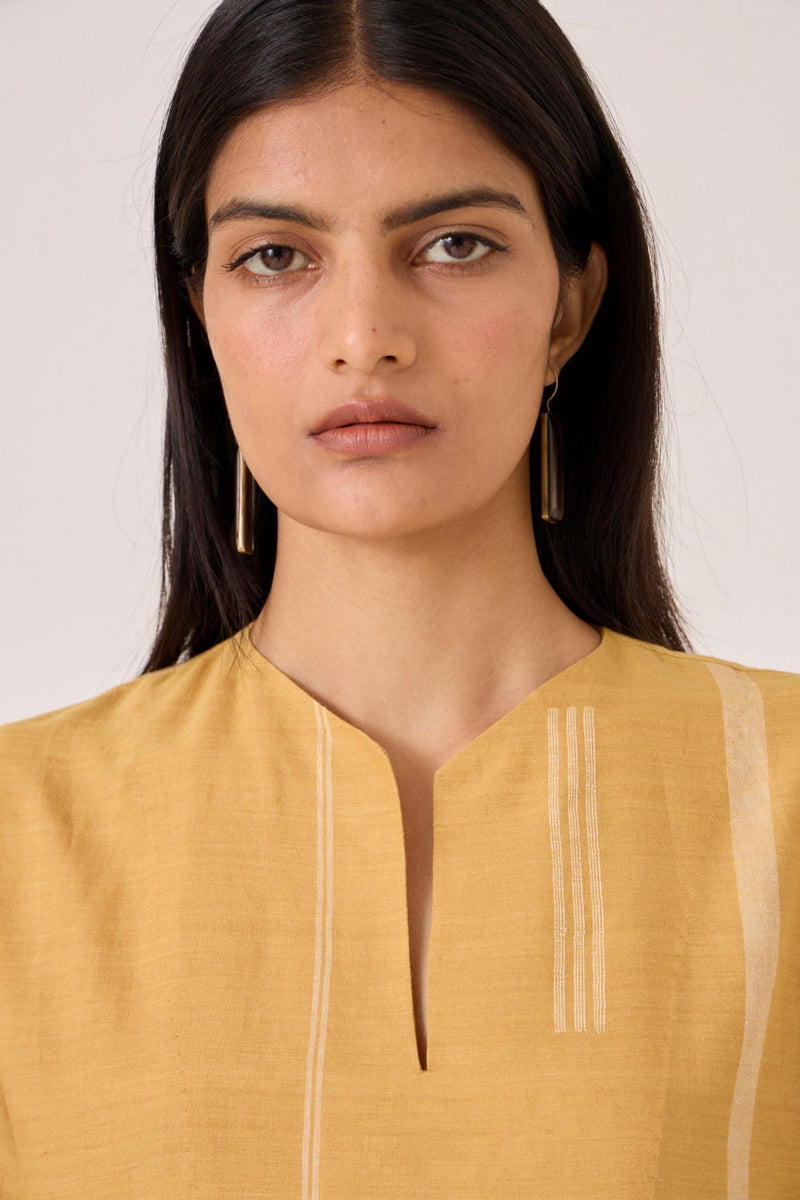 Lakmal Yellow Handwoven Set cotton by The Summer House in yellow color for women in Singapore