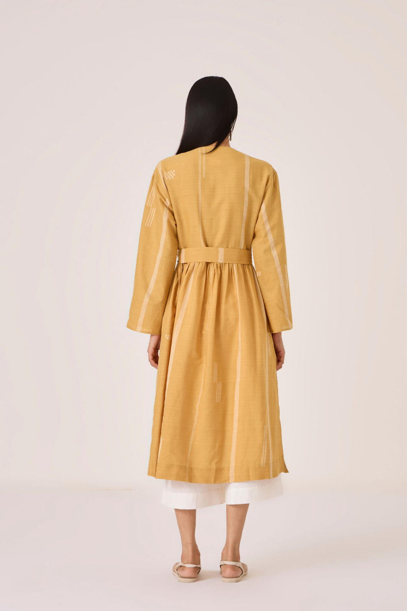 Lakmal Yellow Handwoven Set cotton by The Summer House in yellow color for women in Singapore