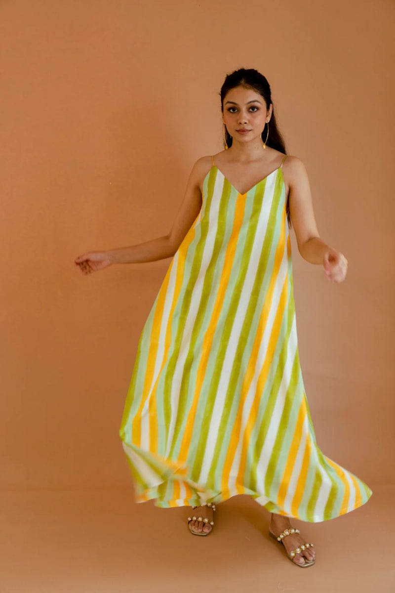 Lamonade Eve Dress cotton by Homegrown by Alterego in green color for women in Singapore