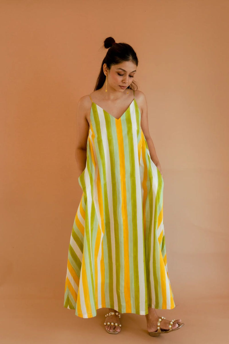 Lamonade Eve Dress cotton by Homegrown by Alterego in green color for women in Singapore