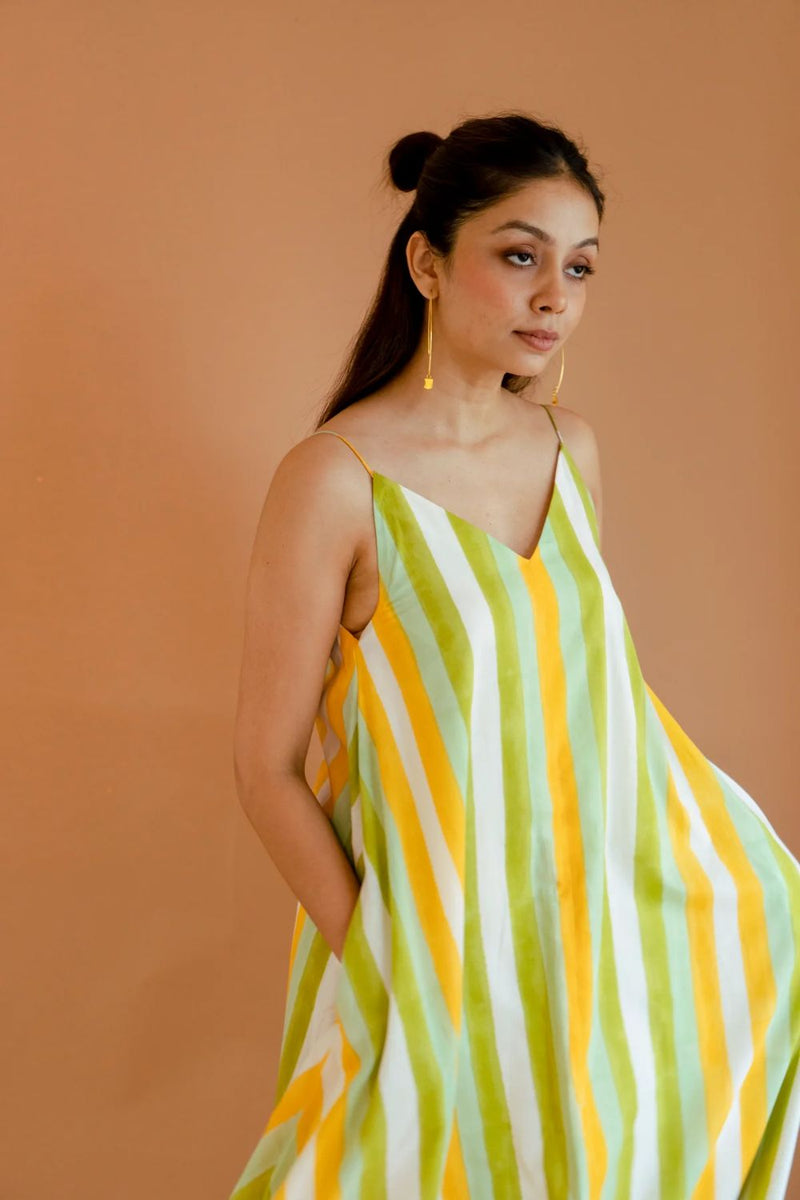 Lamonade Eve Dress cotton by Homegrown by Alterego in green color for women in Singapore