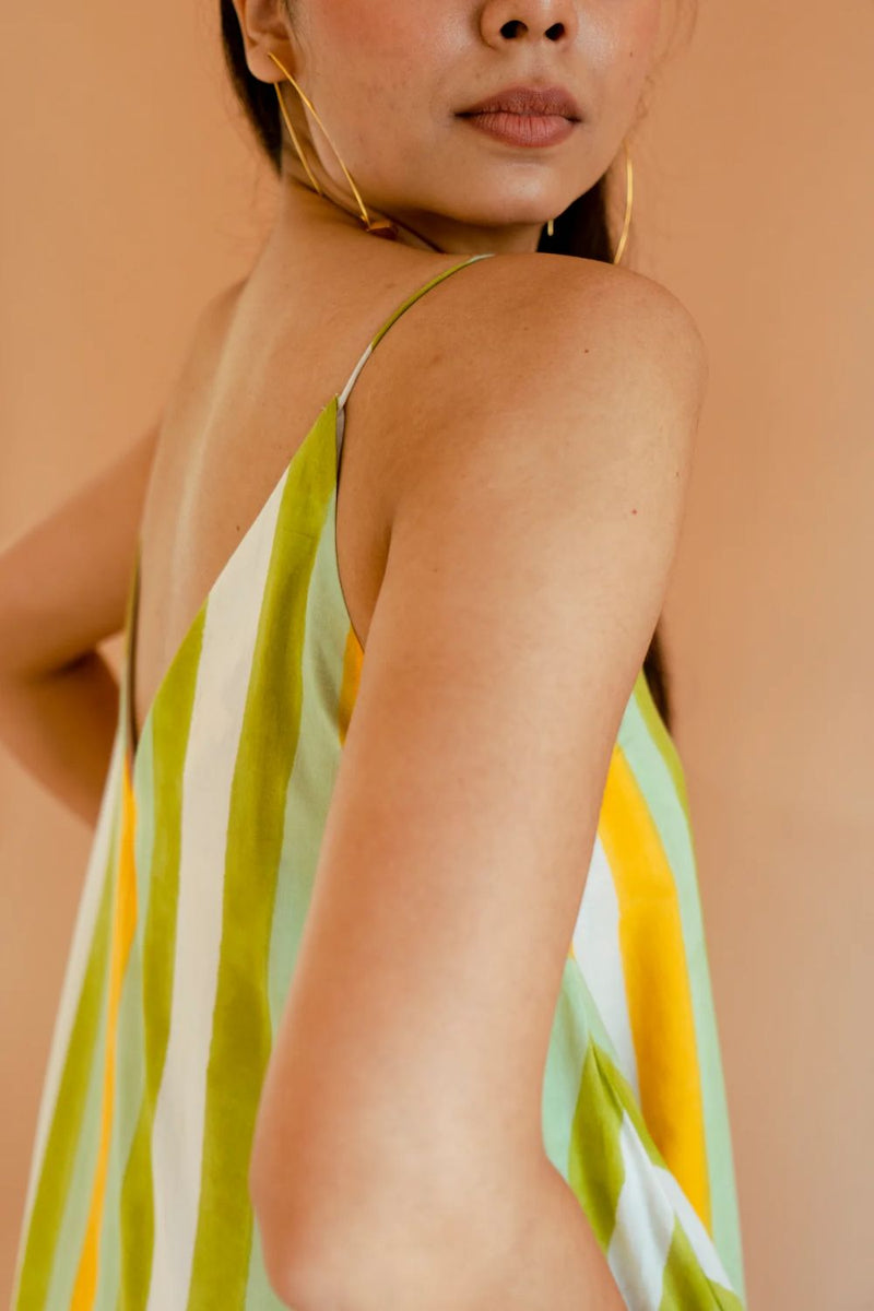 Lamonade Eve Dress cotton by Homegrown by Alterego in green color for women in Singapore