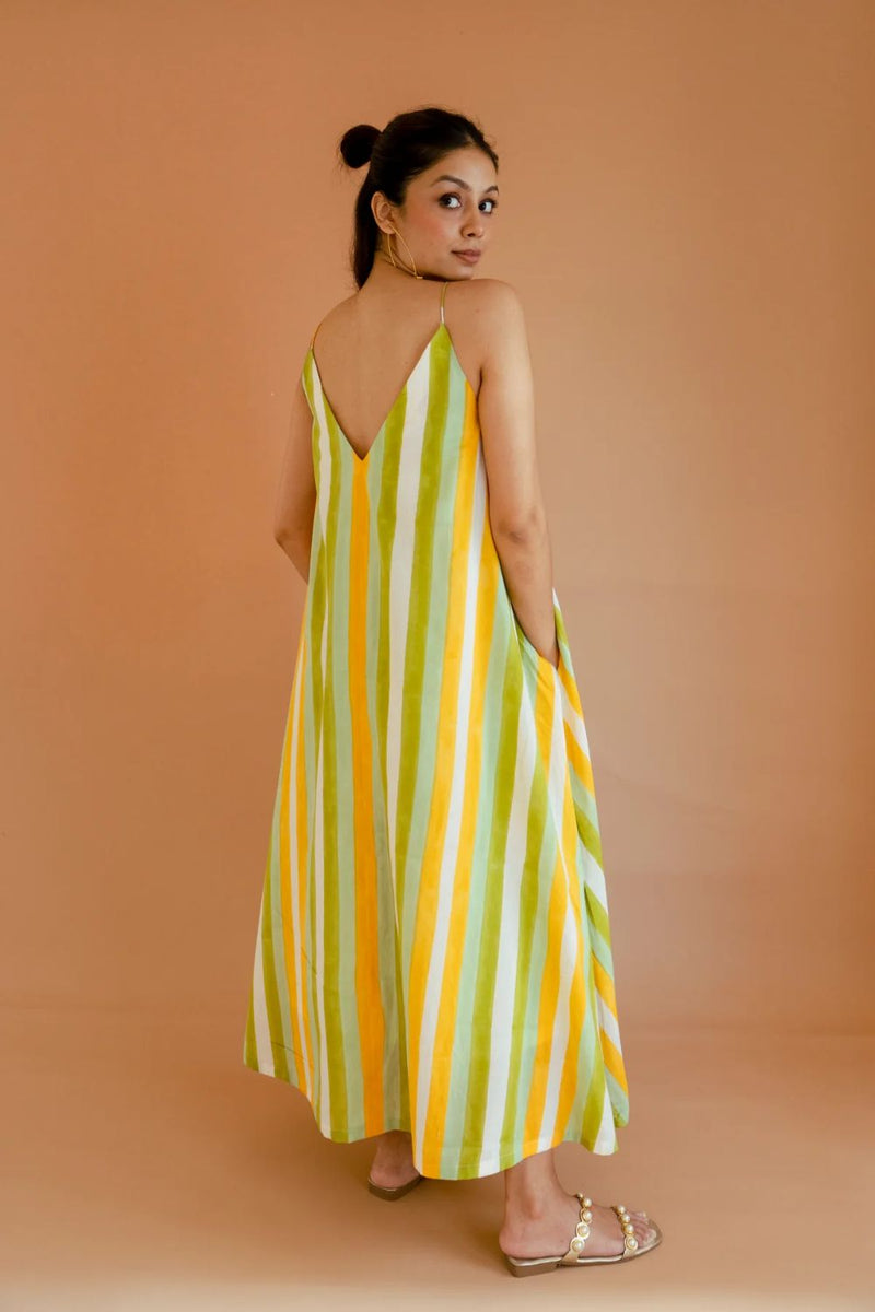 Lamonade Eve Dress cotton by Homegrown by Alterego in green color for women in Singapore
