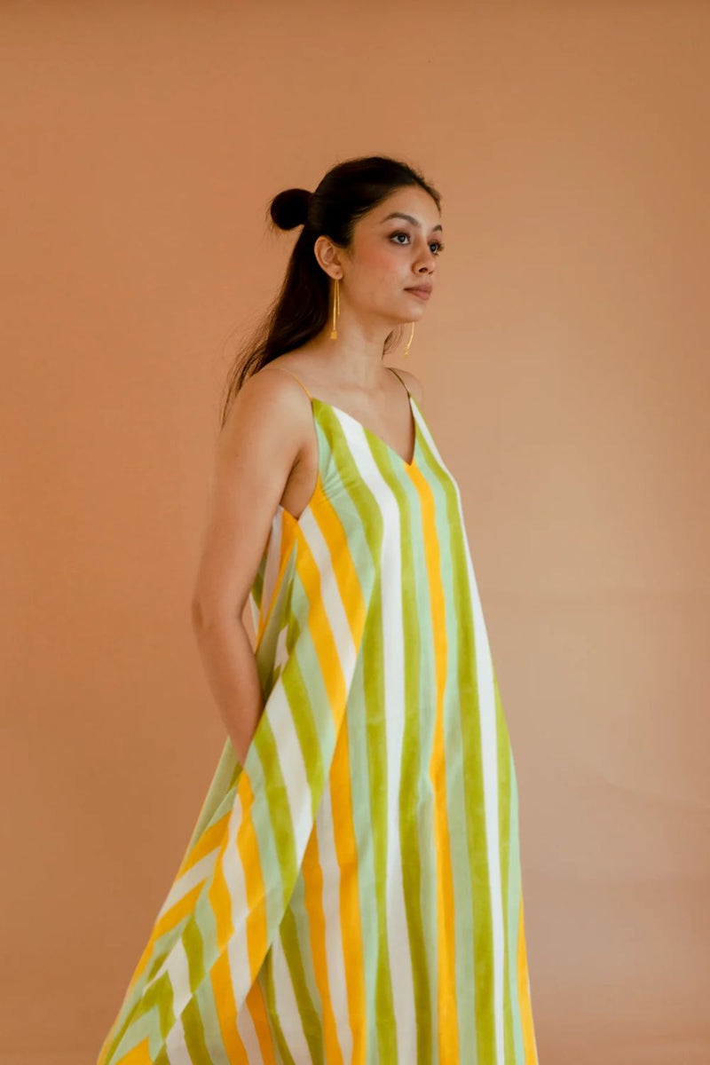 Lamonade Eve Dress cotton by Homegrown by Alterego in green color for women in Singapore