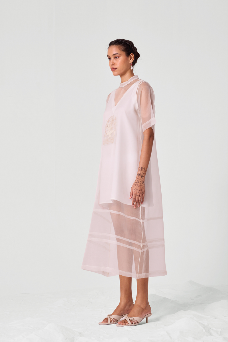 Larisa Off White Embroidered Dress