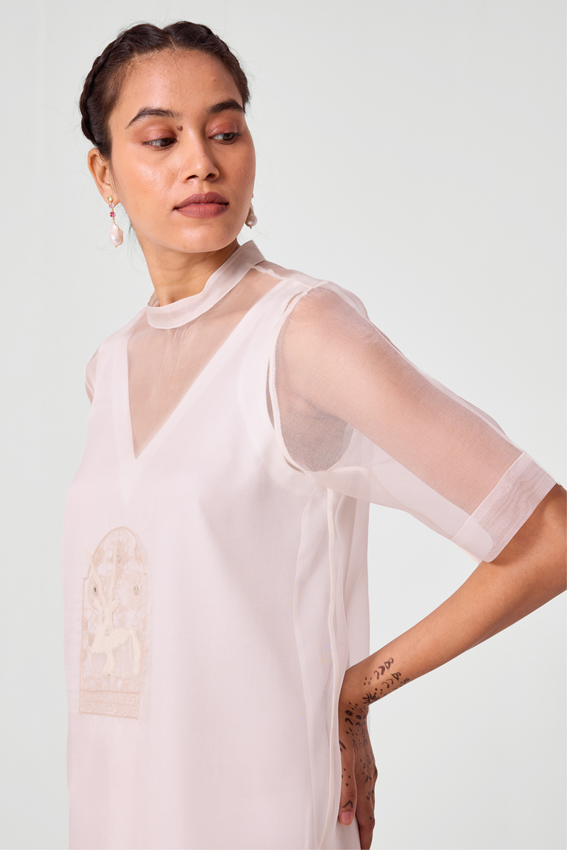 Larisa Off White Embroidered Dress