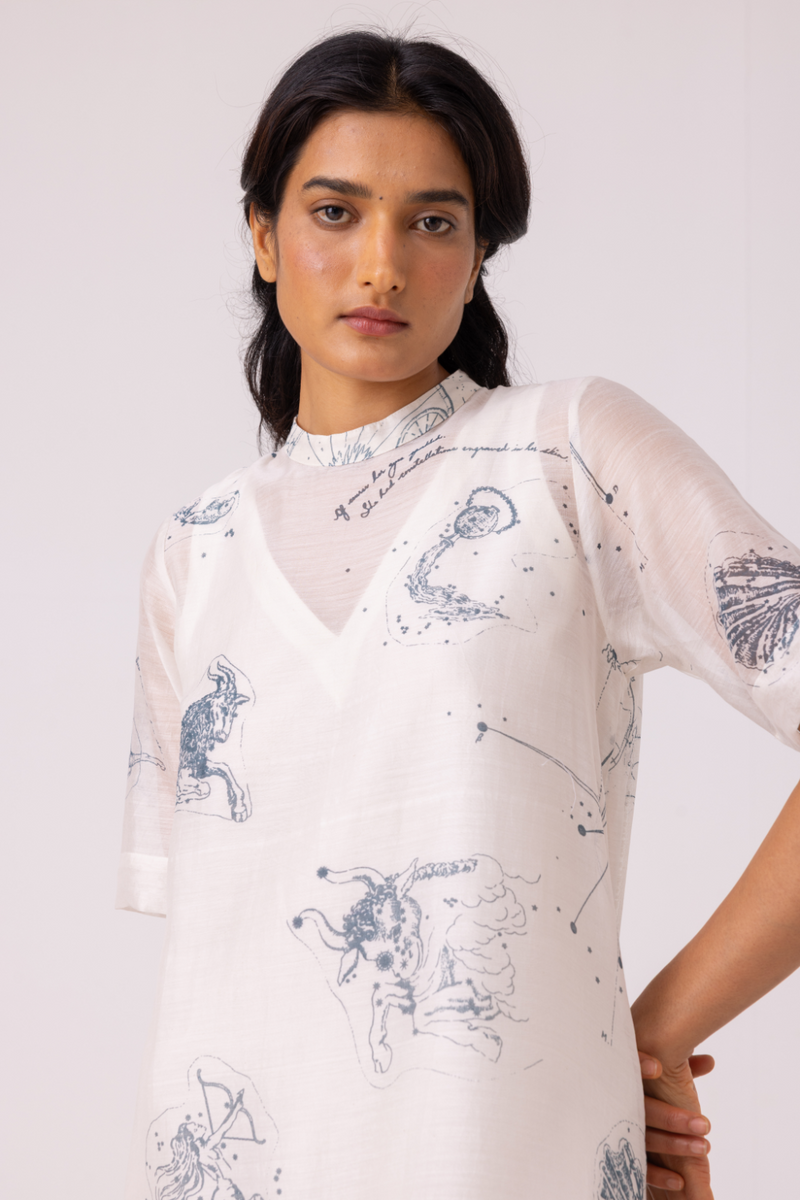 Larisa Zodiac Print Handwoven Dress cotton by The Summer House for women in Singapore