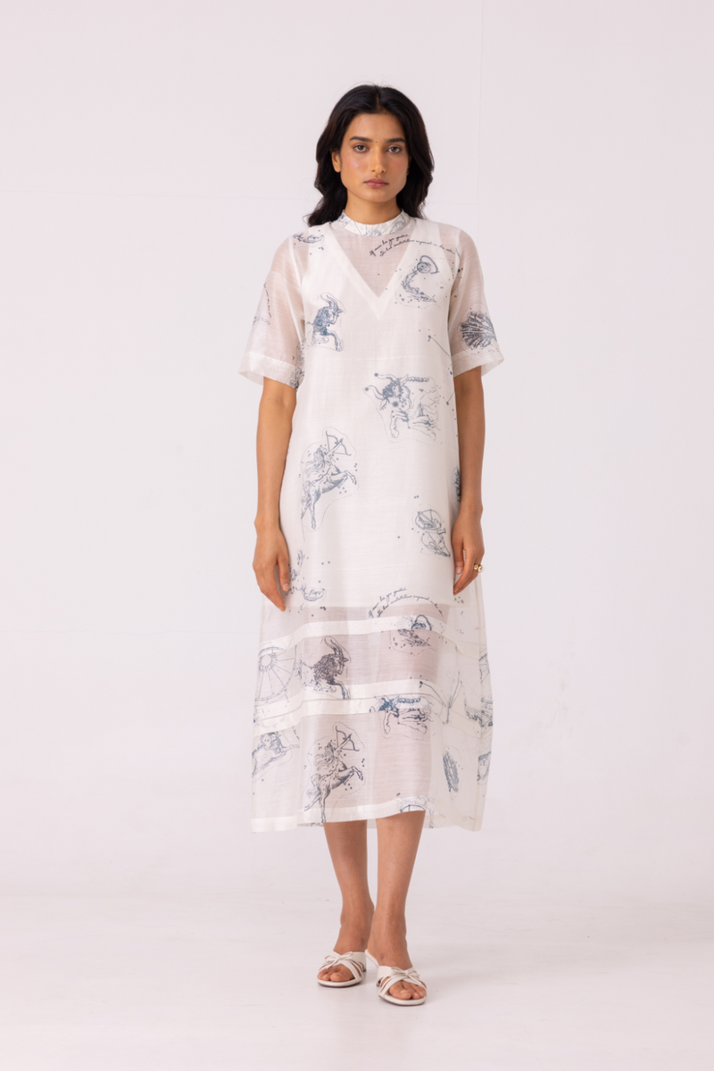 Larisa Zodiac Print Handwoven Dress cotton by The Summer House for women in Singapore
