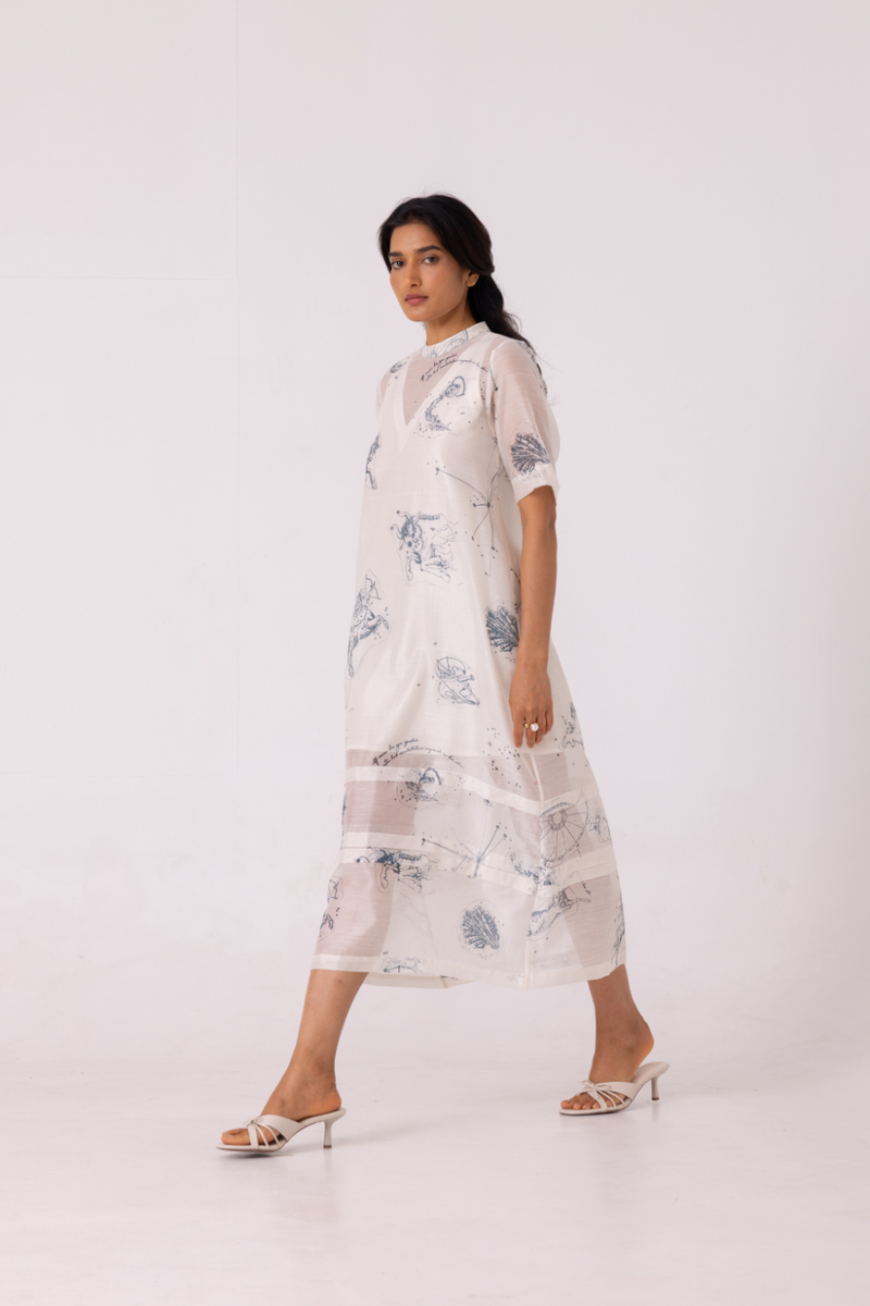 Larisa Zodiac Print Handwoven Dress cotton by The Summer House for women in Singapore