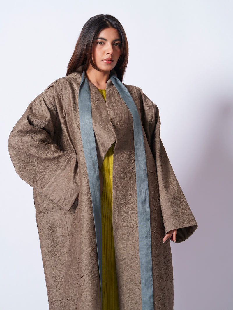 Leaf overlay-Grey + Multi mysore silk jackets and overlays by Stoique in grey, multi for women in Singapore