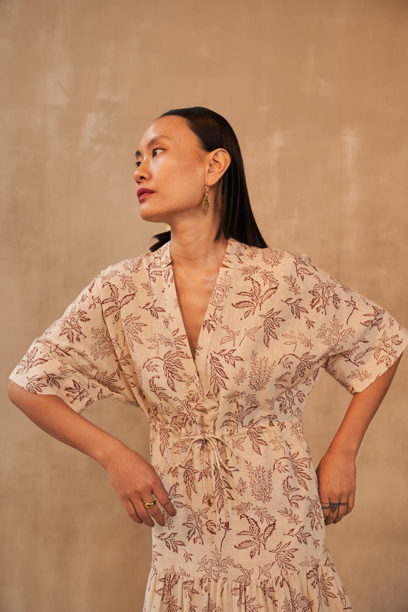 Leafy Bloom Kala Cotton Dress
