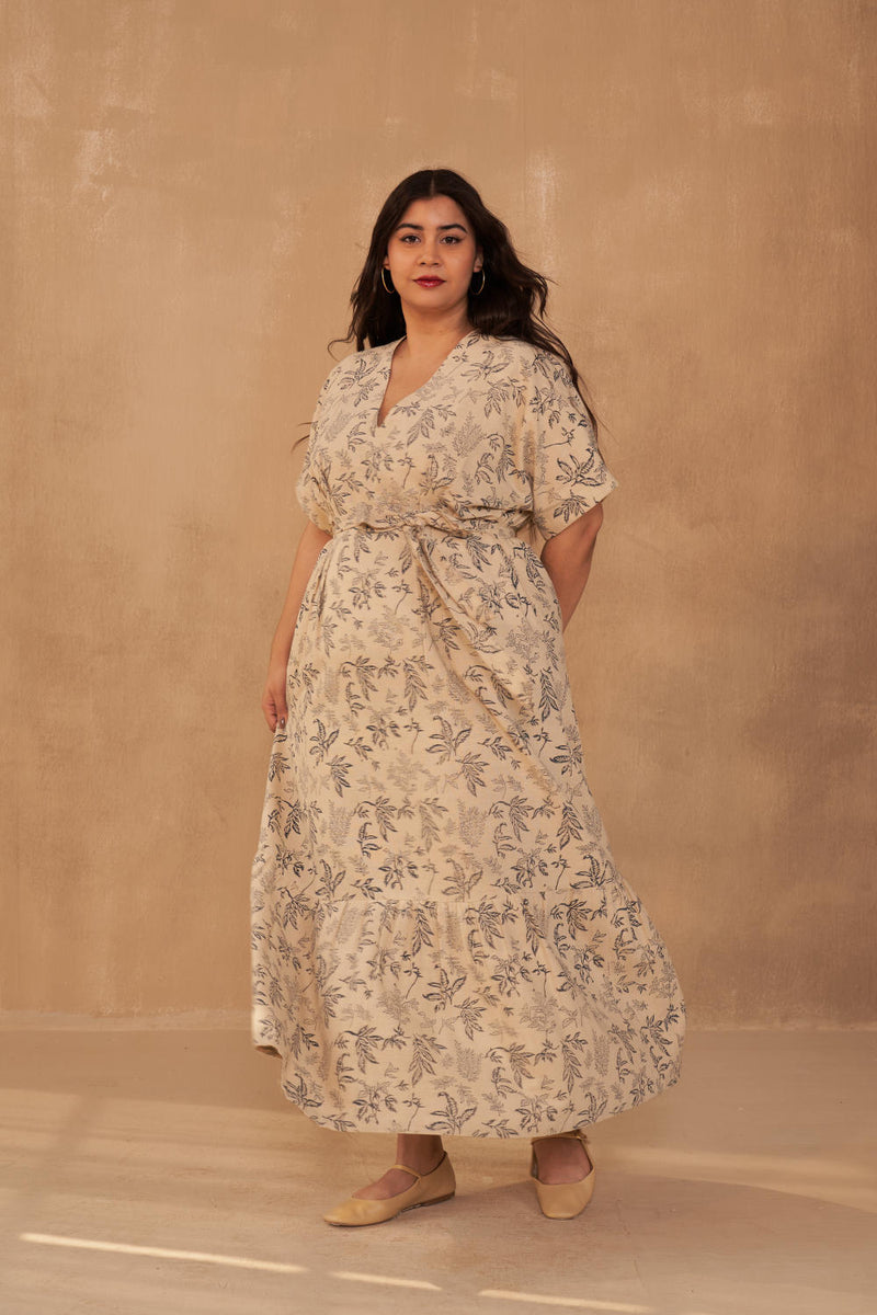 Leafy Bloom Kala Cotton Maxi Dress