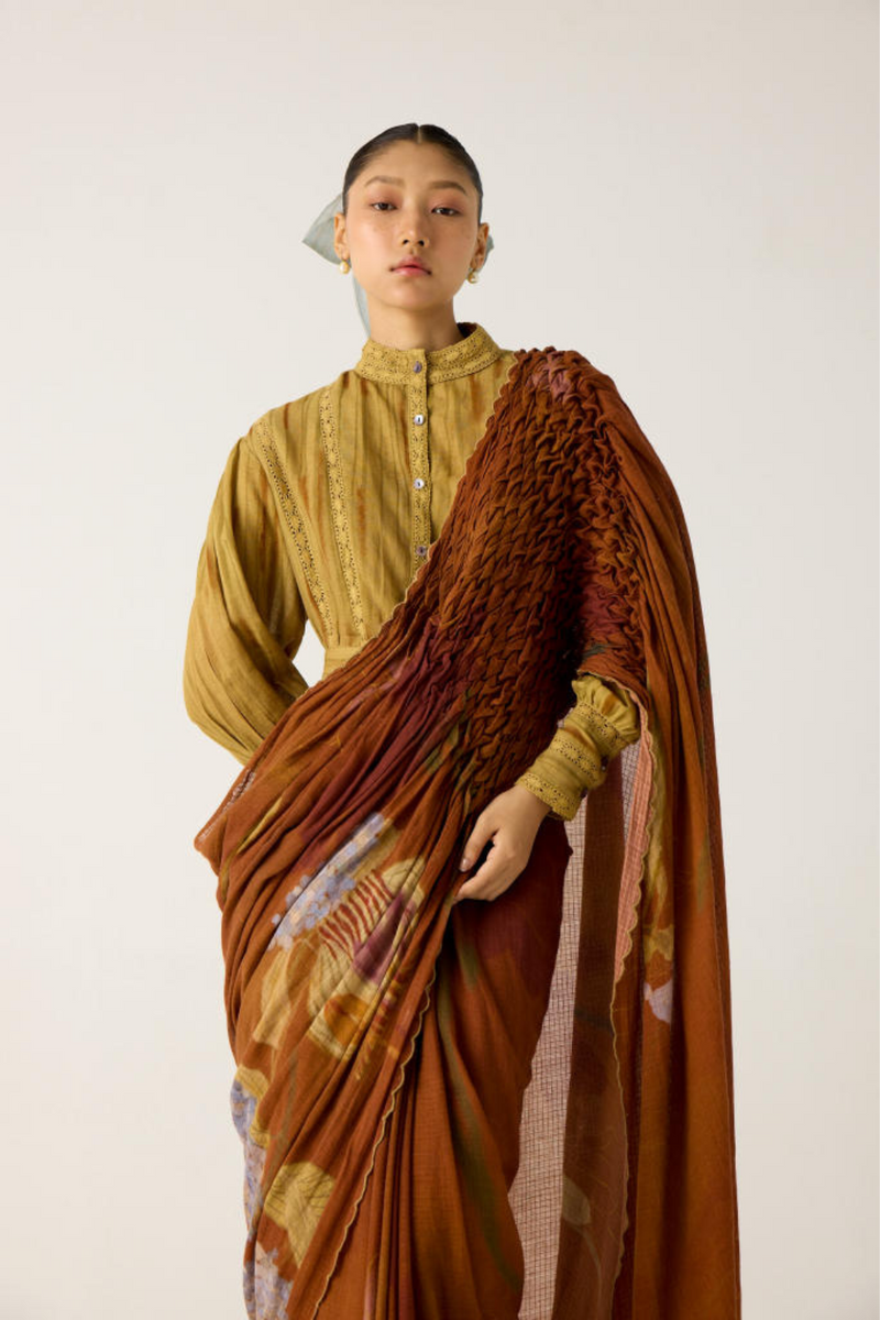 LILY TOP-SCALE PRINT cotton by CORD in multi for women in Singapore