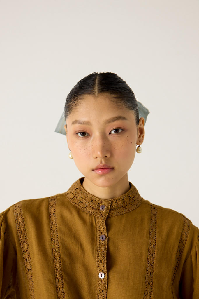 LILY TOP-KHAKI cotton by CORD in multi for women in Singapore