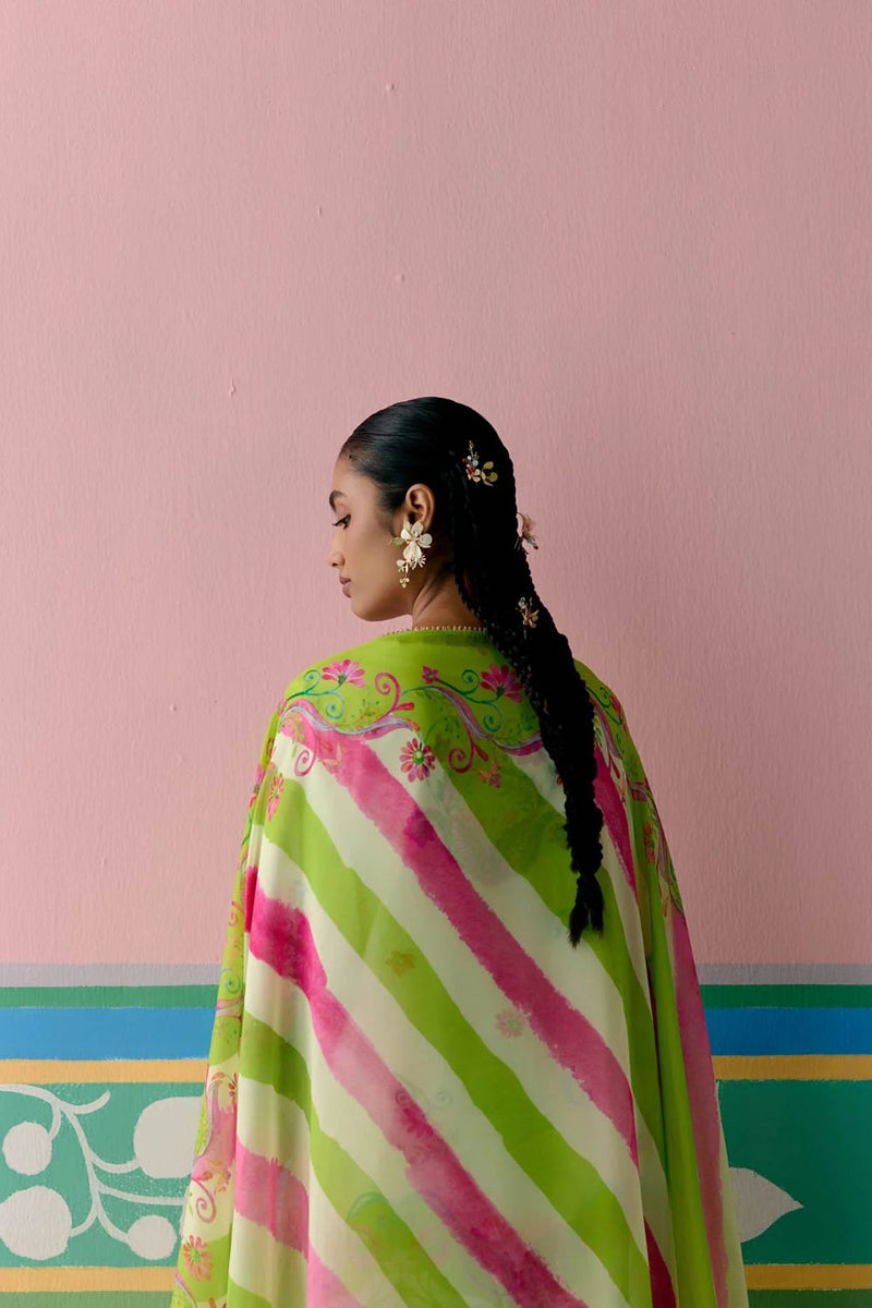Lime Green Paisley Kurta Set chanderi Buy Lime Green Paisley Kurta Set from C&W | Light Kurta Sets for Women by Label Mogra in green color for women in Singapore