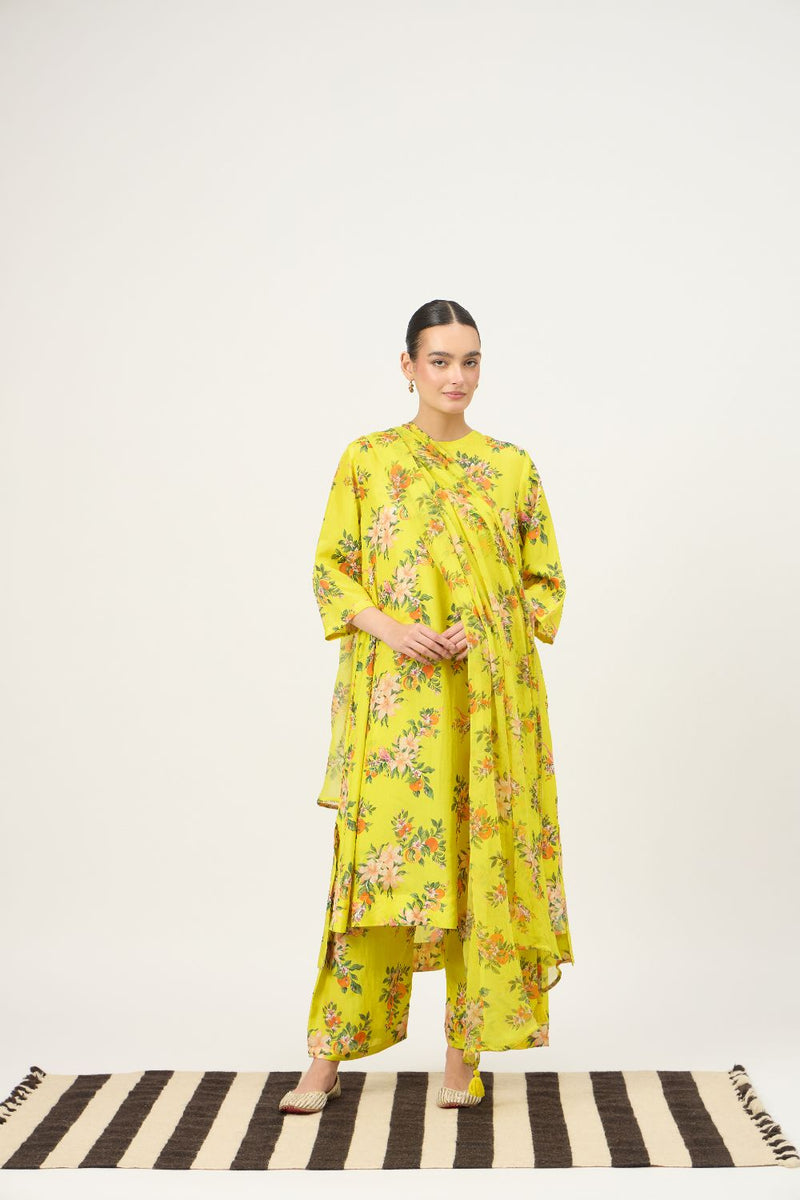 Lime Narangi Habutai Set
