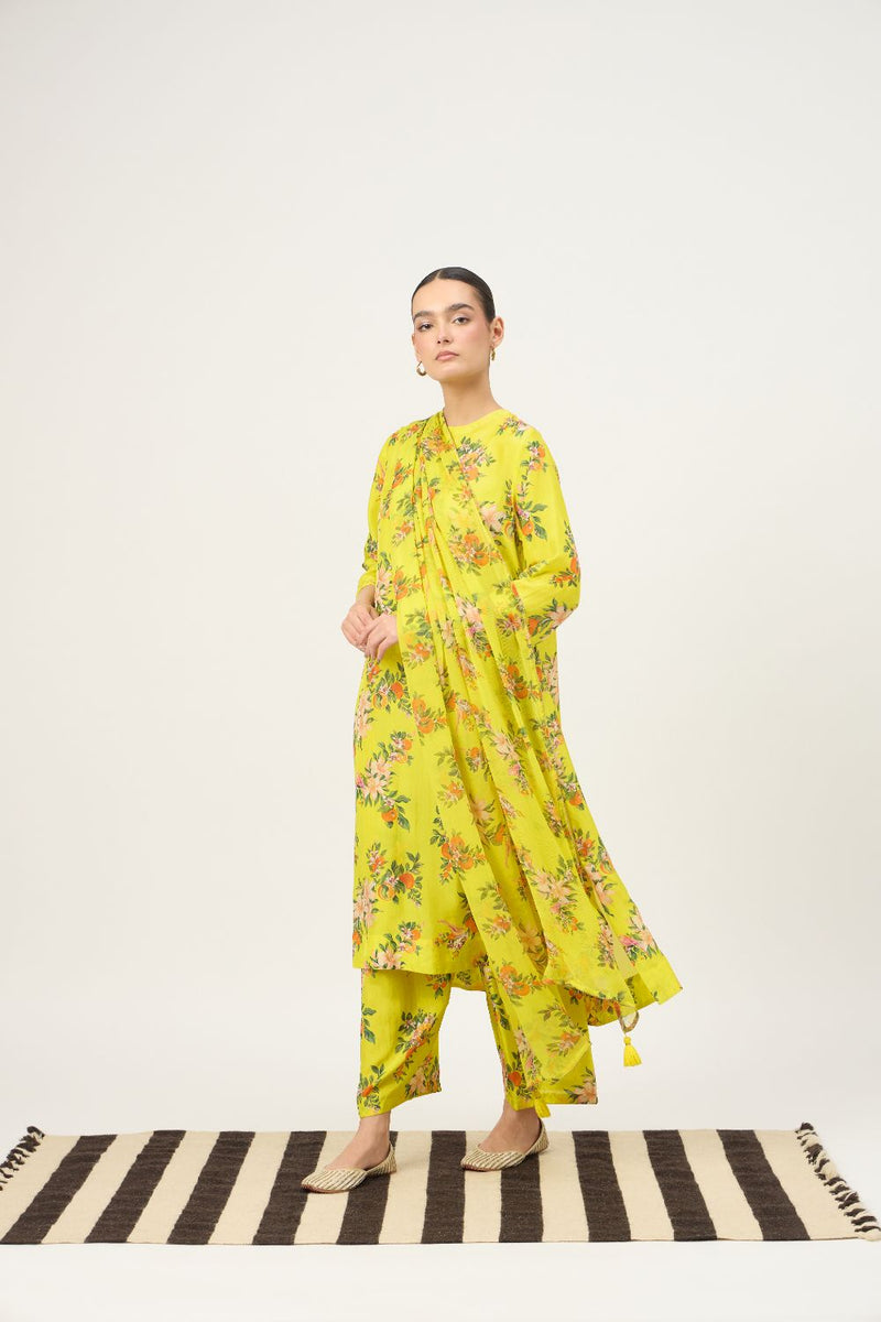 Lime Narangi Habutai Set