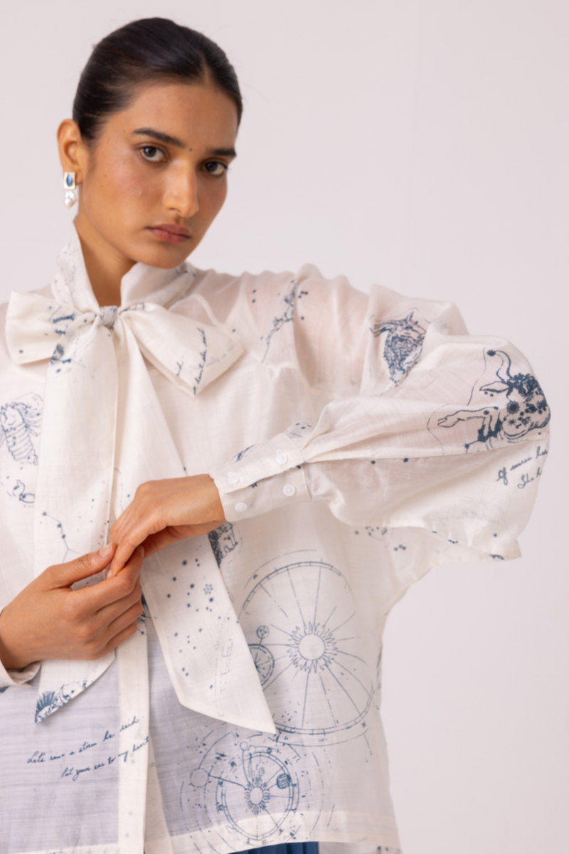 Lizzy Zodiac Print Handwoven Top cotton by The Summer House for women in Singapore