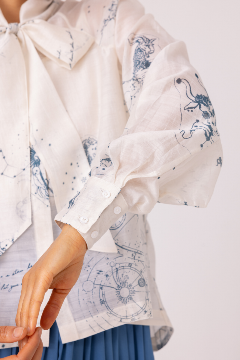 Lizzy Zodiac Print Handwoven Top cotton by The Summer House for women in Singapore