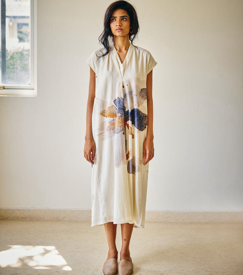 Lost in Whimsy Dress cotton by Khara Kapas in white for women in Singapore